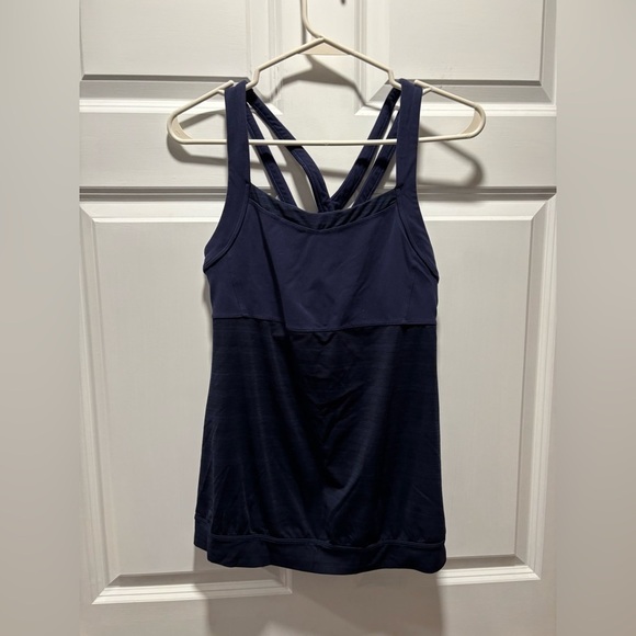 Athleta Tops - Athleta criss cross navy spandex material tank top​​​​​​​